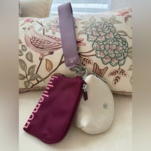 Lululemon clippable card pouch , keychain and clippable zippered pouch set